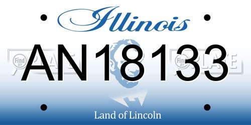 AN18133 Illinois License Plate