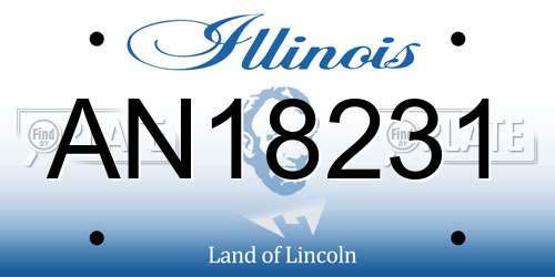 AN18231 Illinois License Plate