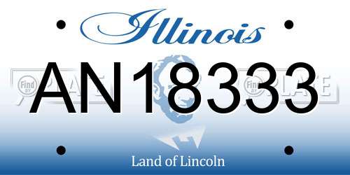 AN18333 Illinois License Plate