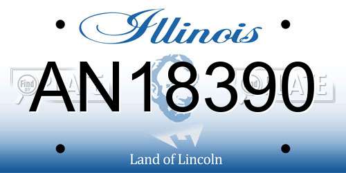AN18390 Illinois License Plate