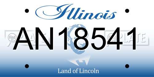 AN18541 Illinois License Plate