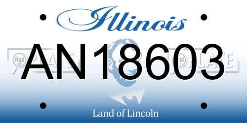 AN18603 Illinois License Plate
