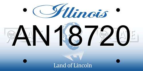AN18720 Illinois License Plate