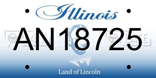 AN18725 Illinois License Plate