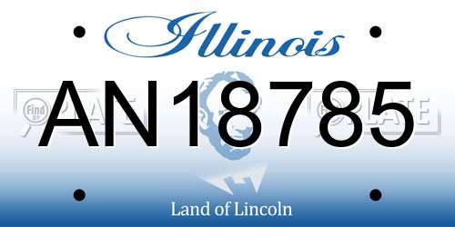 AN18785 Illinois License Plate