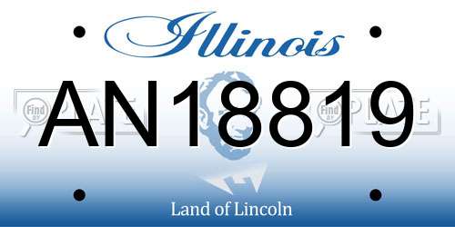AN18819 Illinois License Plate