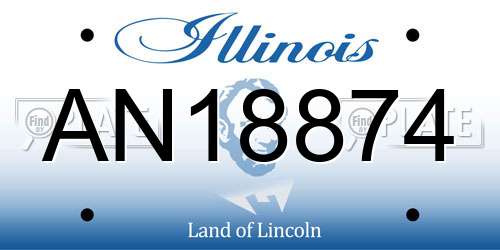 AN18874 Illinois License Plate