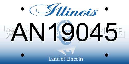 AN19045 Illinois License Plate