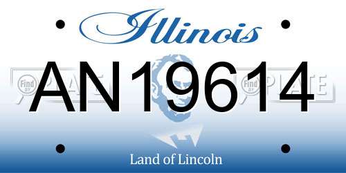 AN19614 Illinois License Plate