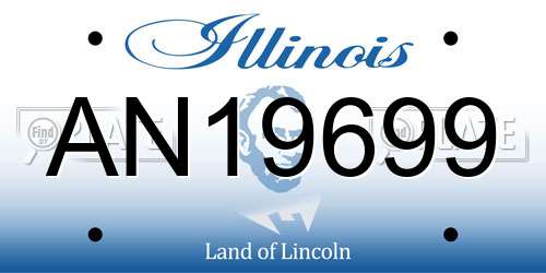 AN19699 Illinois License Plate