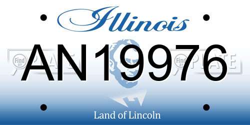 AN19976 Illinois License Plate