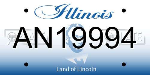 AN19994 Illinois License Plate