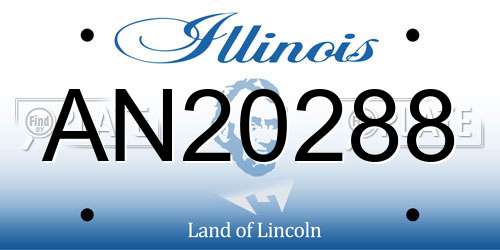 AN20288 Illinois License Plate