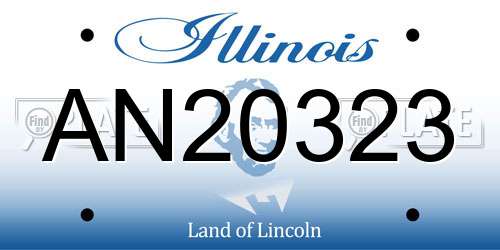 AN20323 Illinois License Plate