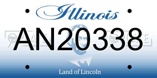 AN20338 Illinois License Plate