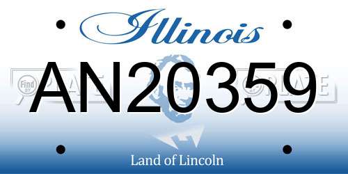 AN20359 Illinois License Plate