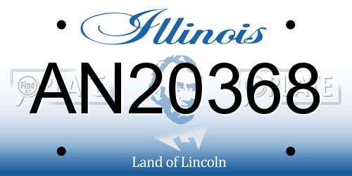 AN20368 Illinois License Plate
