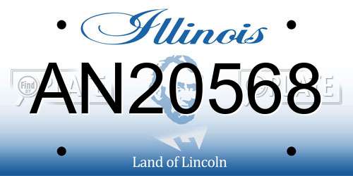AN20568 Illinois License Plate