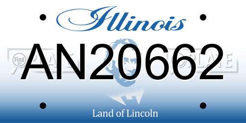 AN20662 Illinois License Plate