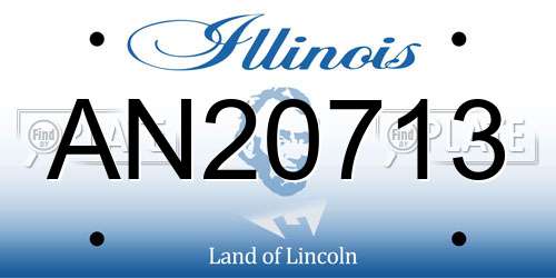 AN20713 Illinois License Plate