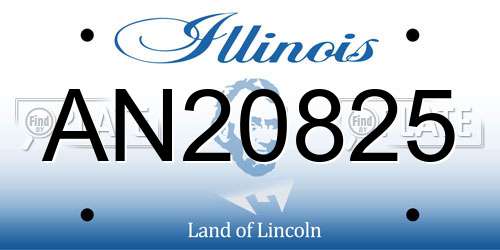 AN20825 Illinois License Plate