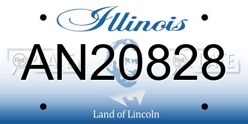 AN20828 Illinois License Plate