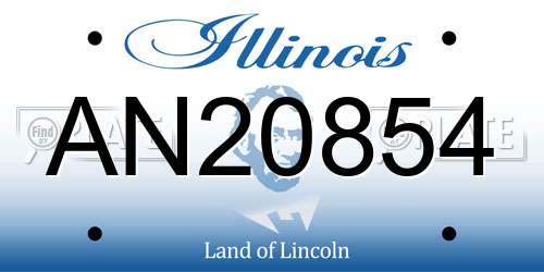 AN20854 Illinois License Plate