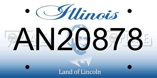 AN20878 Illinois License Plate