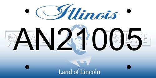 AN21005 Illinois License Plate