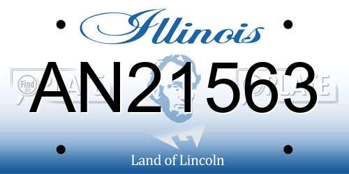 AN21563 Illinois License Plate
