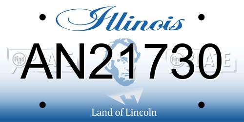 AN21730 Illinois License Plate