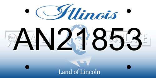 AN21853 Illinois License Plate
