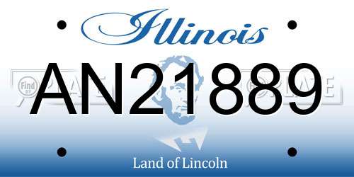 AN21889 Illinois License Plate