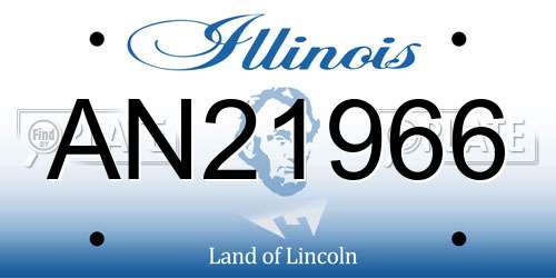 AN21966 Illinois License Plate