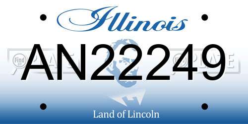AN22249 Illinois License Plate