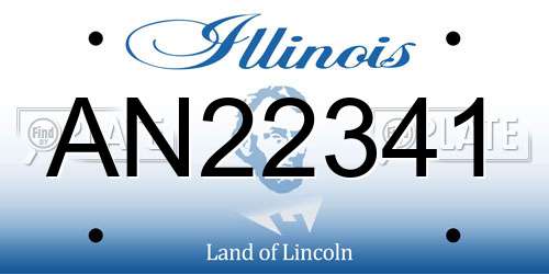 AN22341 Illinois License Plate