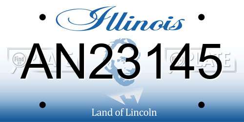AN23145 Illinois License Plate