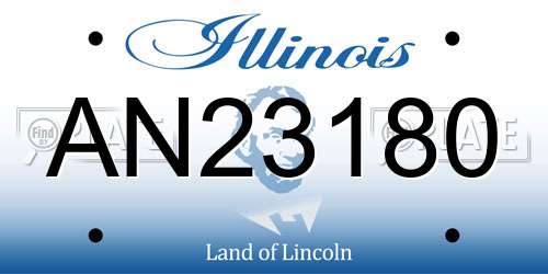 AN23180 Illinois License Plate