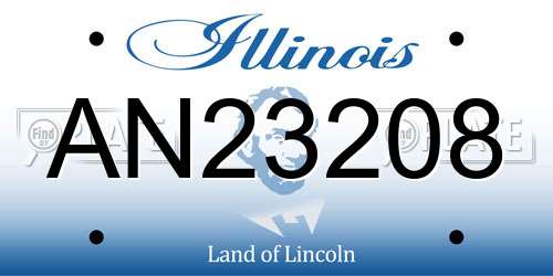 AN23208 Illinois License Plate