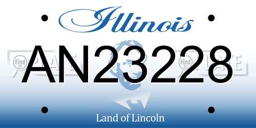 AN23228 Illinois License Plate
