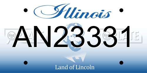 AN23331 Illinois License Plate