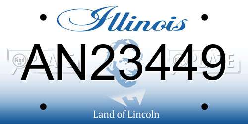 AN23449 Illinois License Plate