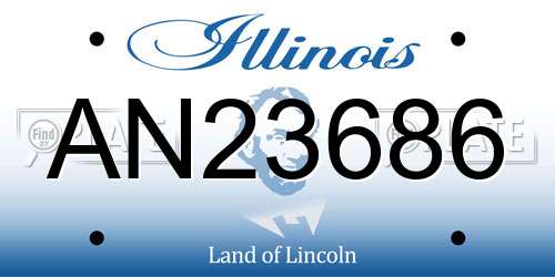 AN23686 Illinois License Plate