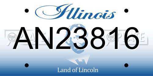 AN23816 Illinois License Plate