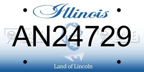 AN24729 Illinois License Plate