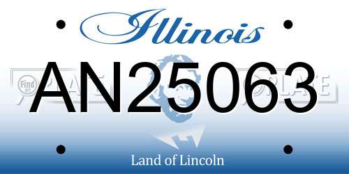 AN25063 Illinois License Plate
