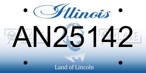 AN25142 Illinois License Plate