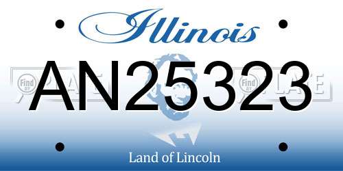 AN25323 Illinois License Plate