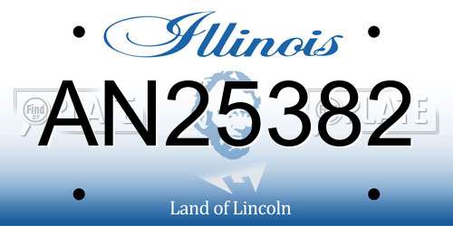 AN25382 Illinois License Plate
