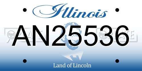 AN25536 Illinois License Plate